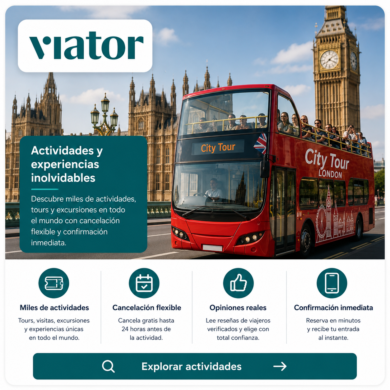 Tours, actividades y experiencias de viaje con Viator